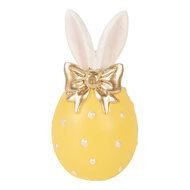 Clayre &amp; Eef | Decoratie Ei Geel Wit &oslash; 6x12 cm | 6PR6074