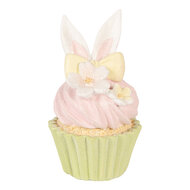 Clayre &amp; Eef | Decoratie Cupcake Roze Groen &oslash; 7x13 cm | 6PR6080