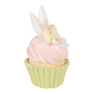 Clayre &amp; Eef | Decoratie Cupcake Roze Groen &oslash; 7x13 cm | 6PR6080