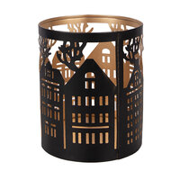 Clayre &amp; Eef | Theelichthouder Kerst Bruin &oslash; 11x13 cm | 6Y5976