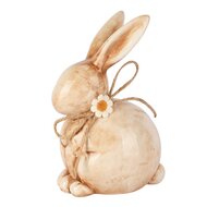Dekoratief | Bunny m/jutestrik/bloem, naturel, dolomiet, 10x8x16cm | A260768