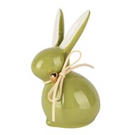 Dekoratief | Bunny m/hartje/strikje, groen, dolomiet, 9x8x16cm | A260756