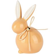 Dekoratief | Bunny m/hartje/strikje, oranje, dolomiet, 10x10x16cm | A260755