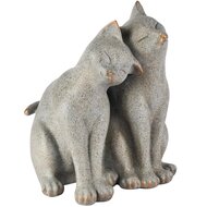 Dekoratief | Deco koppel poesjes, grijs, resina, 23x21x28cm | A260711