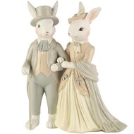 Dekoratief | Bunny koppel staand, pastel, resina, 17x8x20cm | A260690