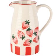 Dekoratief | Kan 'Fresh Strawberries', wit/rood, keramiek, 23x17x28cm | A260592