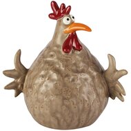 Dekoratief | Kip zittend, grijs, keramiek, 18x12x17cm | A260421