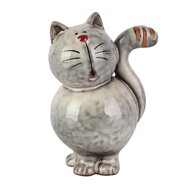 Dekoratief | Poes 'Josy', grijs, keramiek, 9x7x12cm | A260419