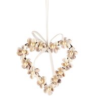Dekoratief | Hanger hart m/schelpen, naturel, pvc, 16x15x2cm | A260833