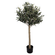 Clayre &amp; Eef | Decoratie Olijfboom Groen Bruin 45x45x120 cm | 5PL0224