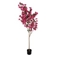 Clayre &amp; Eef | Decoratie Bougainvillea boom Roze Groen 40x40x180 cm | 5PL0226