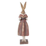 Clayre &amp; Eef | Decoratie Konijn Goudkleurig Rood 13x12x47 cm | 6PR5984