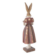 Clayre &amp; Eef | Decoratie Konijn Goudkleurig Rood 13x12x47 cm | 6PR5984