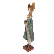 Clayre &amp; Eef | Decoratie Konijn Goudkleurig Blauw 14x12x47 cm | 6PR5988