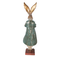 Clayre &amp; Eef | Decoratie Konijn Goudkleurig Blauw 14x12x47 cm | 6PR5988