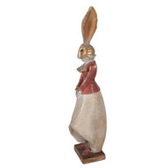 Clayre &amp; Eef | Decoratie Konijn Goudkleurig Rood 15x13x46 cm | 6PR5989