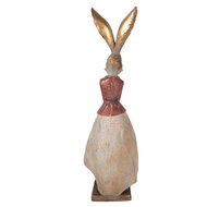 Clayre &amp; Eef | Decoratie Konijn Goudkleurig Rood 15x13x46 cm | 6PR5989