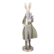 Clayre &amp; Eef | Decoratie Konijn Wit Groen 17x15x53 cm | 6PR5997