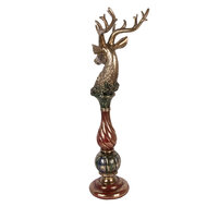 Clayre &amp; Eef | Decoratie Hert Goudkleurig Rood 14x17x49 cm | 6PR6056