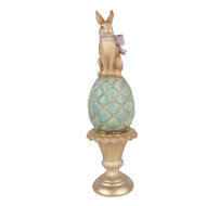 Clayre &amp; Eef | Decoratie Konijn op ei Bruin Goudkleurig &oslash; 8x29 cm | 6PR6065