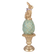 Clayre &amp; Eef | Decoratie Konijn op ei Bruin Goudkleurig &oslash; 8x29 cm | 6PR6065