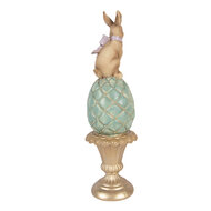 Clayre &amp; Eef | Decoratie Konijn op ei Bruin Goudkleurig &oslash; 8x29 cm | 6PR6065