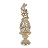 Clayre &amp; Eef | Decoratie Konijn op ei Goudkleurig Roze &oslash; 8x28 cm | 6PR6066