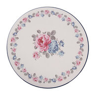 Clayre &amp; Eef | Taartplateau op voet Beige Blauw &oslash; 29x10 cm | 66436