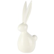 Dekoratief | Deco bunny, wit, aluminium/email, 24x18x50cm | A258145