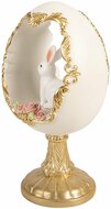 Clayre &amp; Eef | Decoratie ei met konijn Wit Goudkleurig 12x11x22 cm | 6PR6106