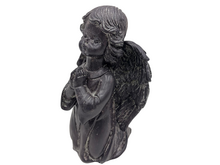 Decoratie beeld engel biddend antraciet vintage grijs polystone 19 x 12 cm | 535550 | Countryfield