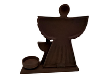 Kaarsenhouder Engel - Vintage Bruin/Roest IJzer - 22x20 cm