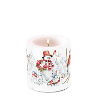 Set: Kaars - 20 servetten - dienblad Sporty snowmen | 392304 | Ambiente