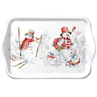 Set: Kaars - 20 servetten - dienblad Sporty snowmen | 392304 | Ambiente