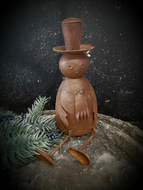 Decoratie beeld sneeuwman roest wiebelbeentjes ijzer 30 x 10,5 cm | 125097 | Countryfield