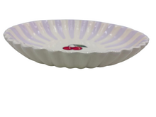 Diep Bord Fruity Cherry &ndash; Lila/Wit &ndash; Aardewerk &ndash; &oslash; 24 cm - Dishes &amp; Deco
