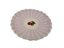 Bordje Fruity Cherry &ndash; Lila/Wit &ndash; Aardewerk &ndash; &oslash; 15 cm - Dishes &amp; Deco
