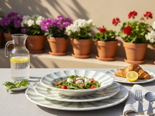 Ontbijdbord Fruity Citron &ndash; Groen/Wit &ndash; Aardewerk &ndash; &oslash; 20cm - Dishes &amp; Deco