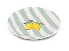 Ontbijdbord Fruity Citron &ndash; Gestreept - Groen/Wit &ndash; Aardewerk &ndash; &oslash; 20cm - Dishes &amp; Deco