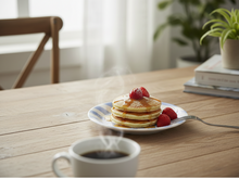 Ontbijtbord Fruity Strawberry &ndash; Paars/Wit gestreept &ndash; Aardewerk &ndash; &oslash; 20 cm - Dishes &amp; Deco