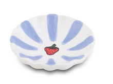 Schaaltje Fruity Strawberry &ndash; Paars/Wit gestreept &ndash; Aardewerk &ndash; &oslash; 10 cm - Dishes &amp; Deco