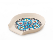 Dishes &amp; Deco Lepelhouder - Turquoise Blue Fine 12,5 x 12 cm  - Handbeschilderd Keramiek