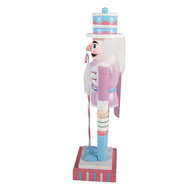 Clayre &amp; Eef | Decoratie notenkraker Roze Wit 10x9x38 cm | 6H2470