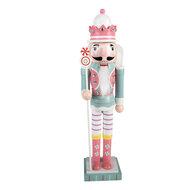 Clayre &amp; Eef | Decoratie notenkraker Blauw Wit 8x7x25 cm | 6H2472