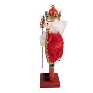 Clayre &amp; Eef | Decoratie notenkraker Rood Goudkleurig 7x6x25 cm | 6H2478