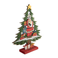 Clayre &amp; Eef | Decoratie Kerstboom Groen Rood 25x6x30 cm | 6H2483