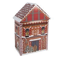 Clayre &amp; Eef | Blikken Bewaardoos Bruin Rood 14x9x21 cm | 6BL0193