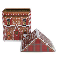 Clayre &amp; Eef | Blikken Bewaardoos Bruin Rood 14x9x21 cm | 6BL0193