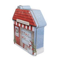 Clayre &amp; Eef | Blikken Bewaardoos Blauw Rood 21x22x6 cm | 6BL0195