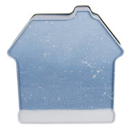 Clayre &amp; Eef | Blikken Bewaardoos Blauw Rood 21x22x6 cm | 6BL0195